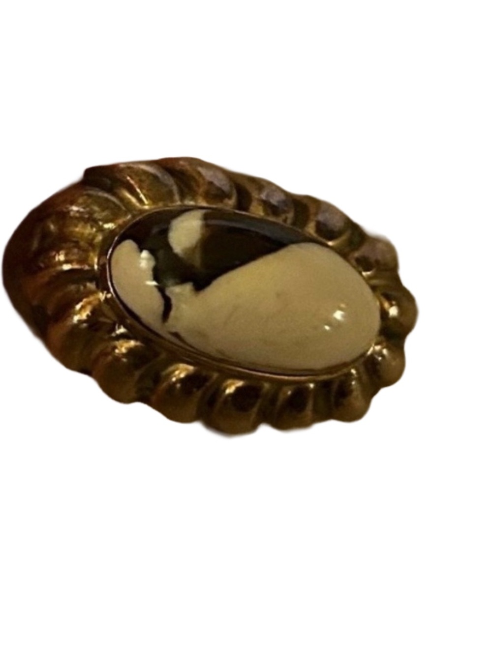 Signature Dian Malouf w/14k Gold & Sterling Silver and a Peanut Wood Stone